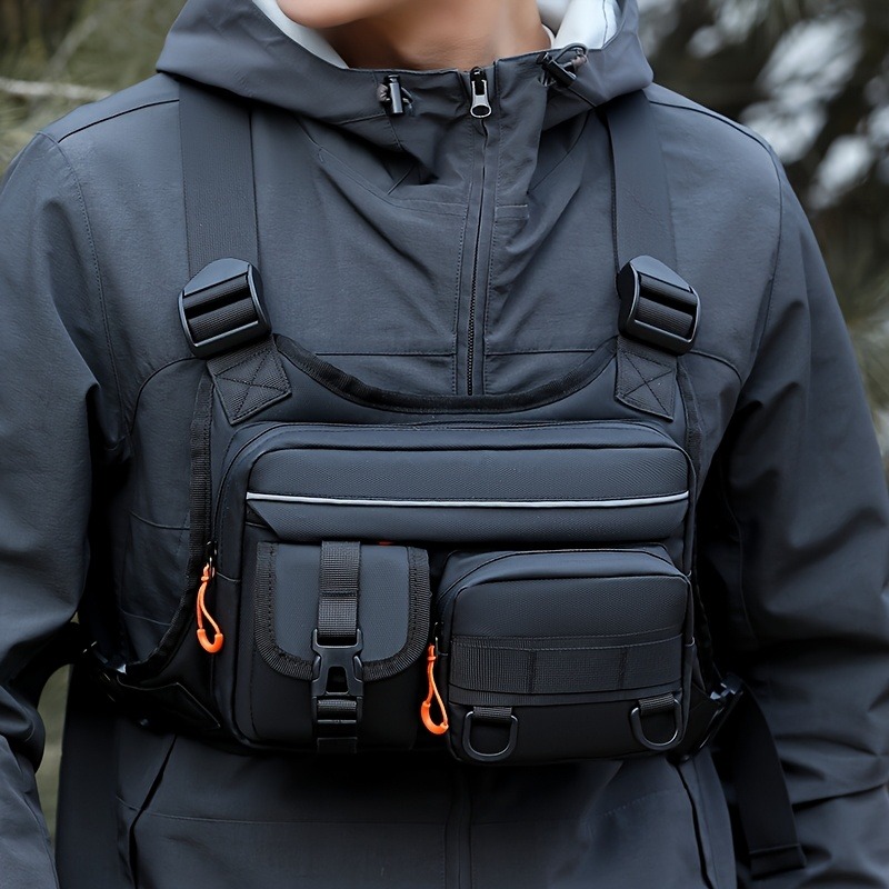 Fishing Vest - Sac de poitrine tactique pour homme,