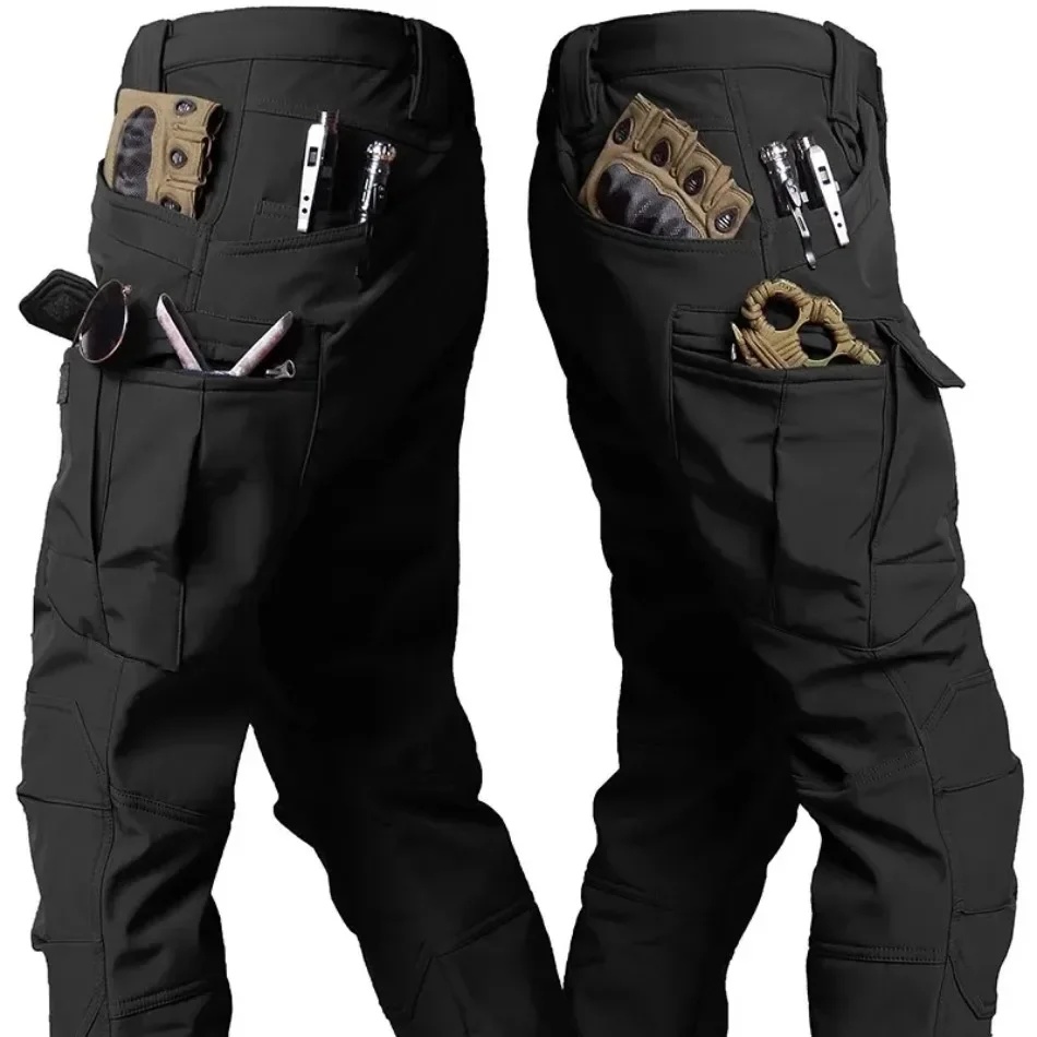 Fishing Pants Waterproof - Pantalon cargo tactique en polaire imperméable