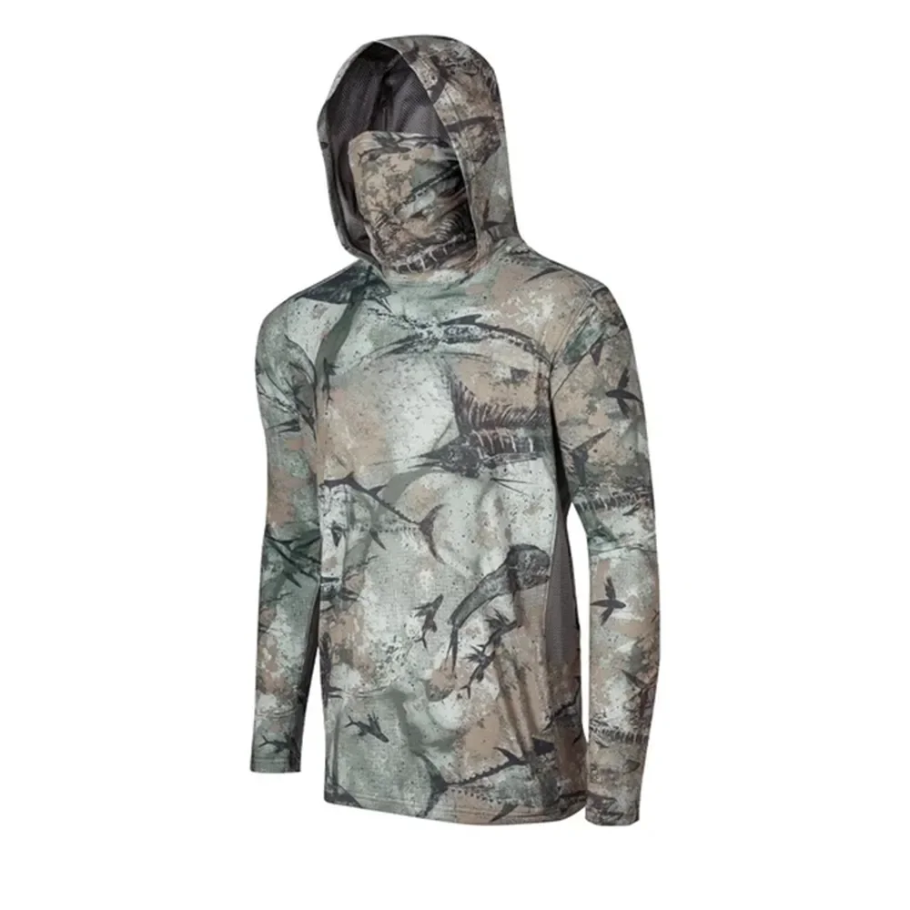 Fishing Mask Sun Protection - Chemise de pêche camouflage UPF 50
