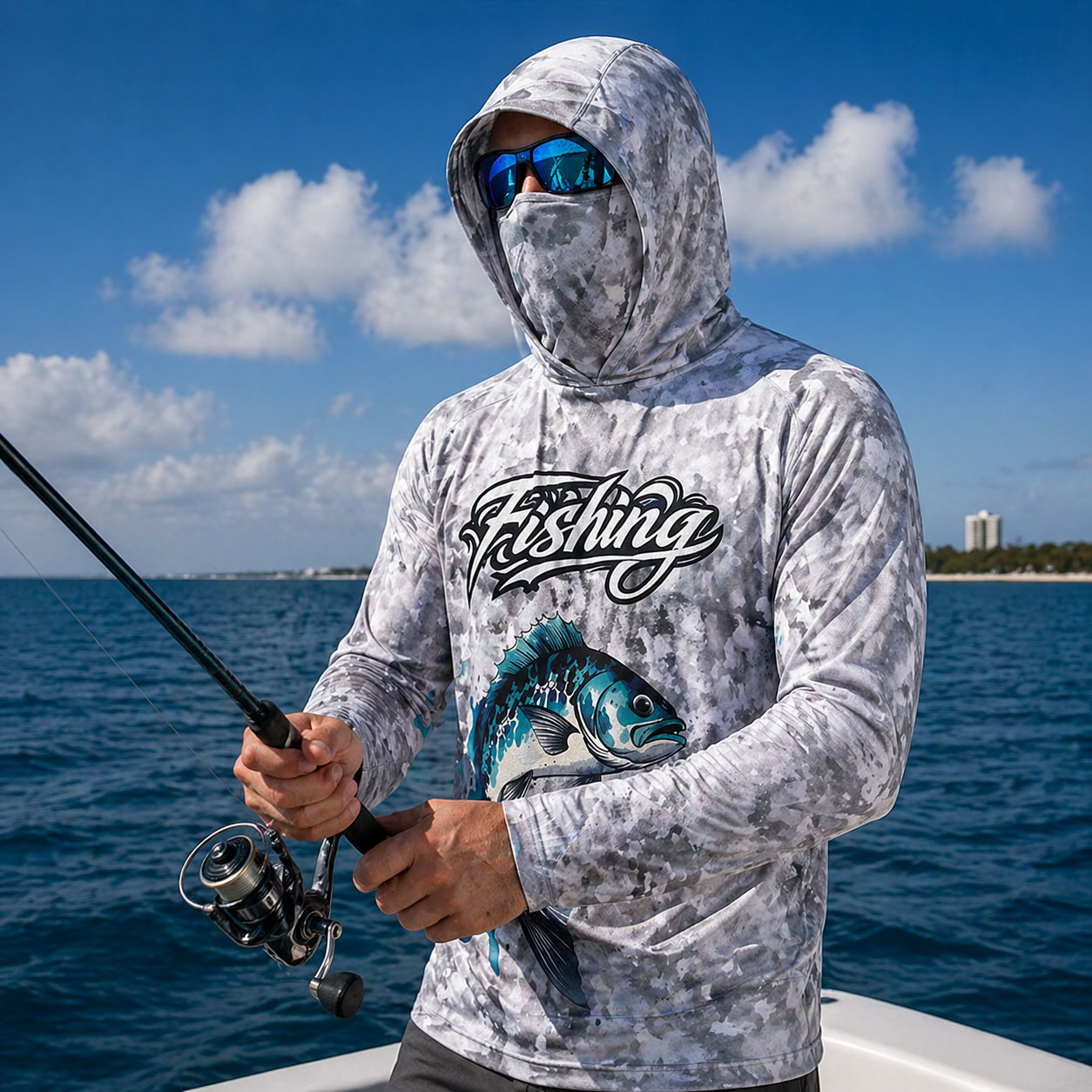 Haut de pêche à capuche pour h - Fishing Mask Sun Protection avis et prix